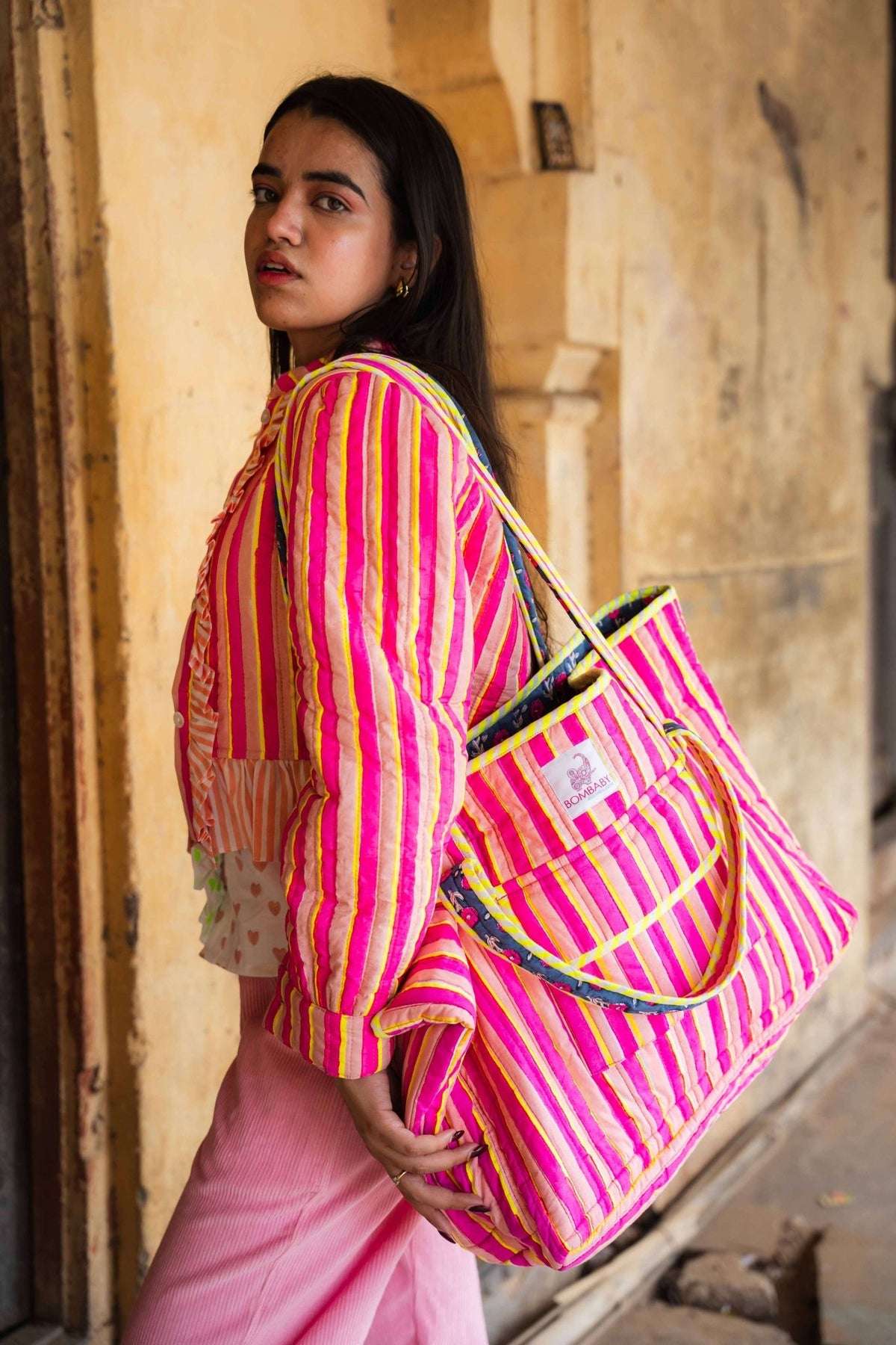 Quilted Zip Tote Bag | Elle - Bombaby