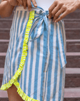Ruffle Wrap Mini Skirt | Mykonos Blue PRE ORDER - Bombaby