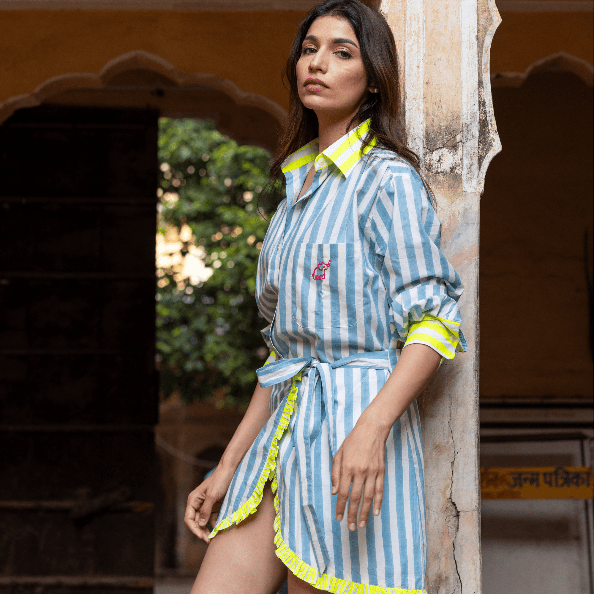Ruffle Wrap Mini Skirt | Mykonos Blue PRE ORDER - Bombaby