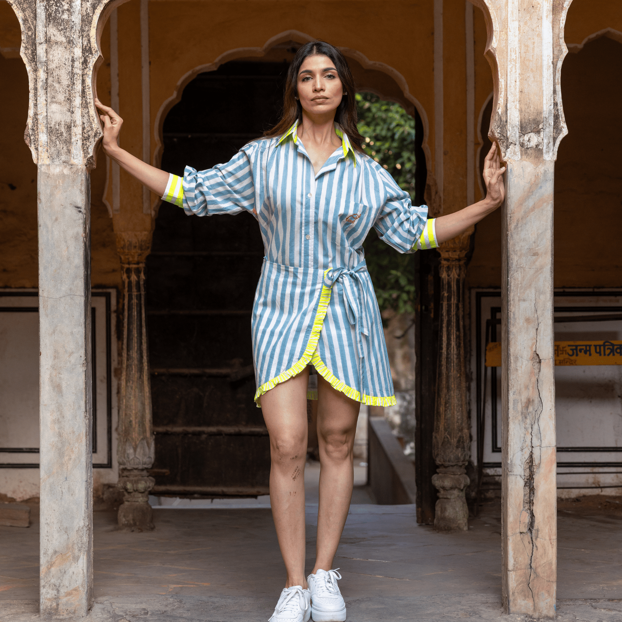 Ruffle Wrap Mini Skirt | Mykonos Blue PRE ORDER - Bombaby