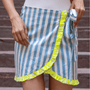 Ruffle Wrap Mini Skirt | Mykonos Blue PRE ORDER - Bombaby