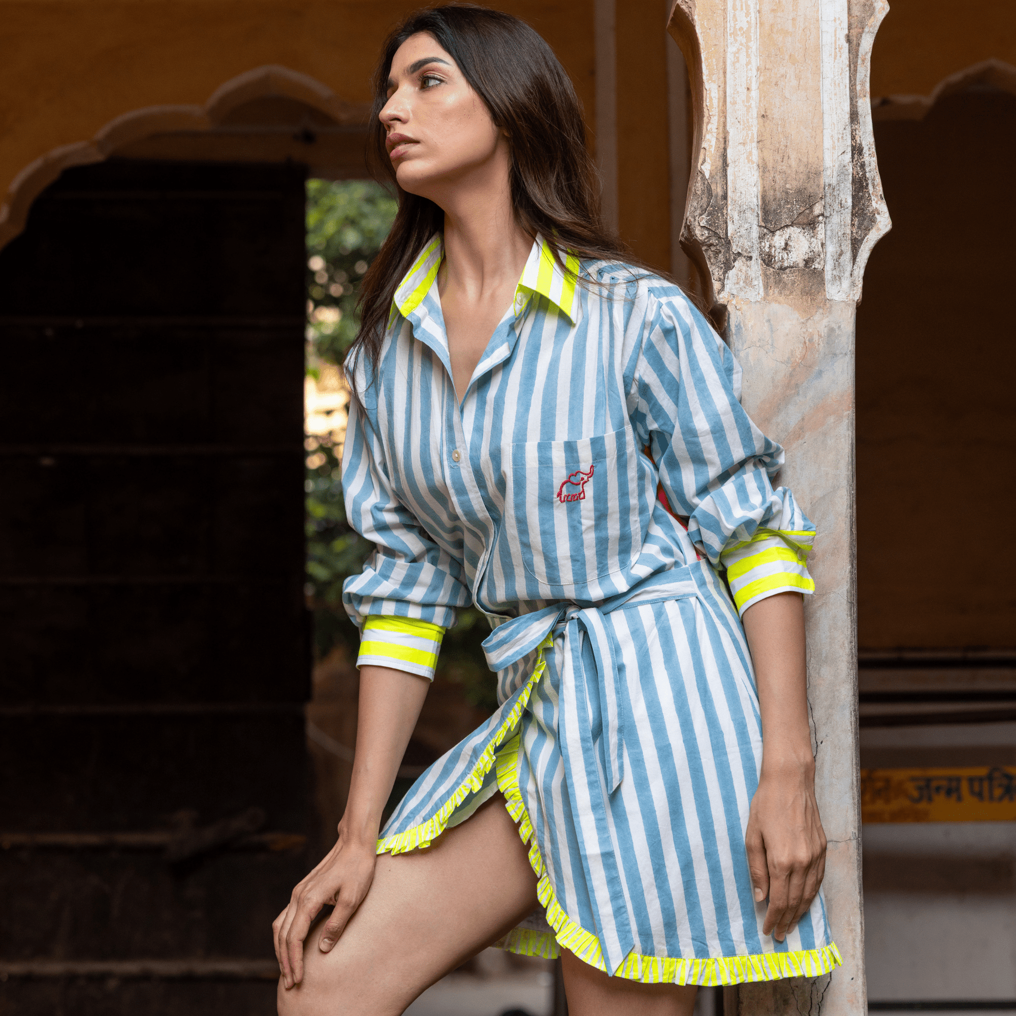 Ruffle Wrap Mini Skirt | Mykonos Blue PRE ORDER - Bombaby
