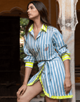 Ruffle Wrap Mini Skirt | Mykonos Blue PRE ORDER - Bombaby