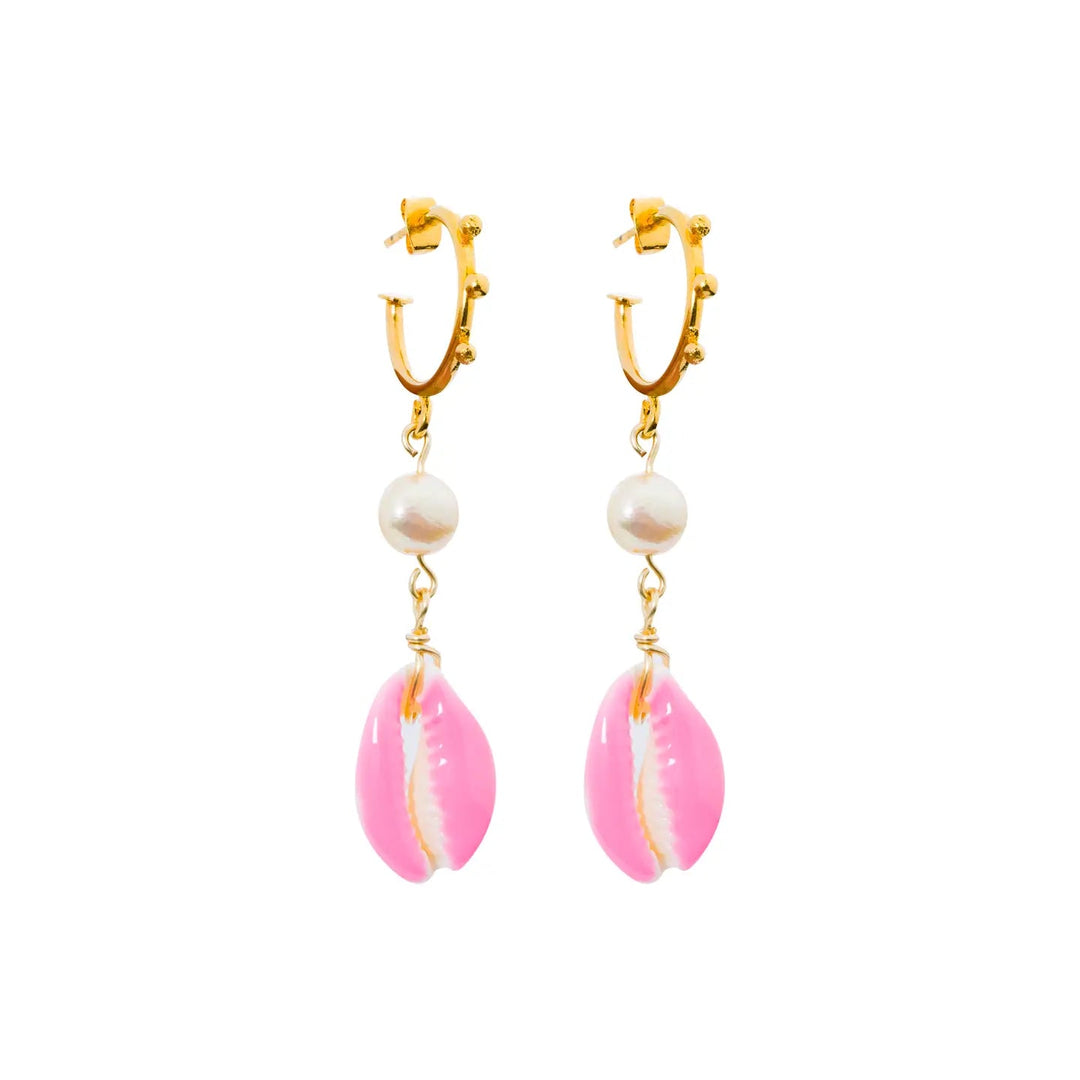 Sea of Roses | Pink Shell Earrings - Bombaby