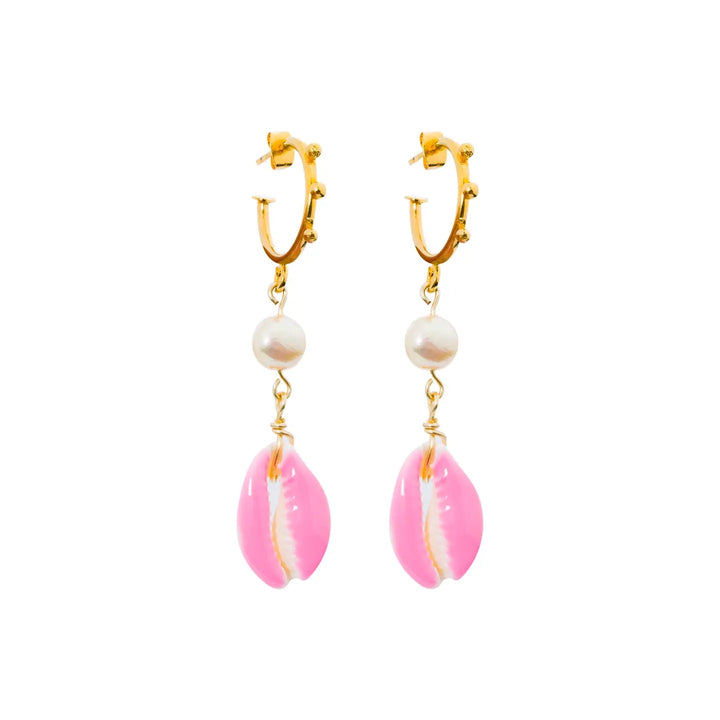 Sea of Roses | Pink Shell Earrings - Bombaby