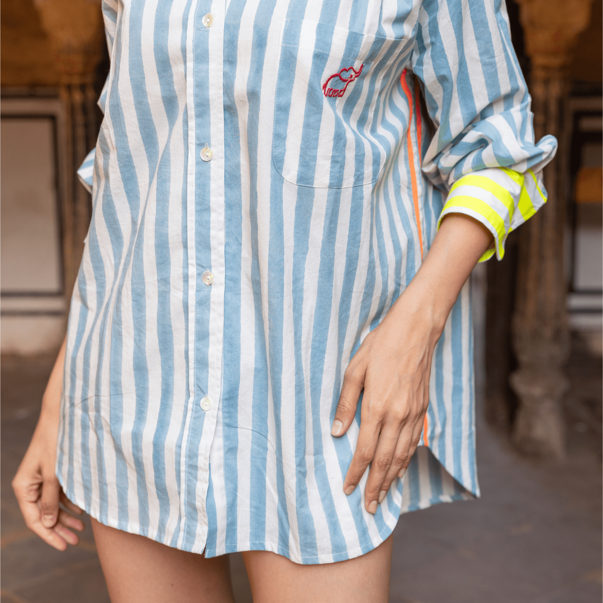The Oversized Shirt | Mykonos Blue PRE ORDER - Bombaby