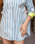 The Oversized Shirt | Mykonos Blue PRE ORDER - Bombaby