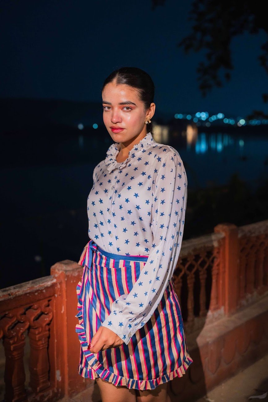 The Party Blouse | Navy Stars - Bombaby