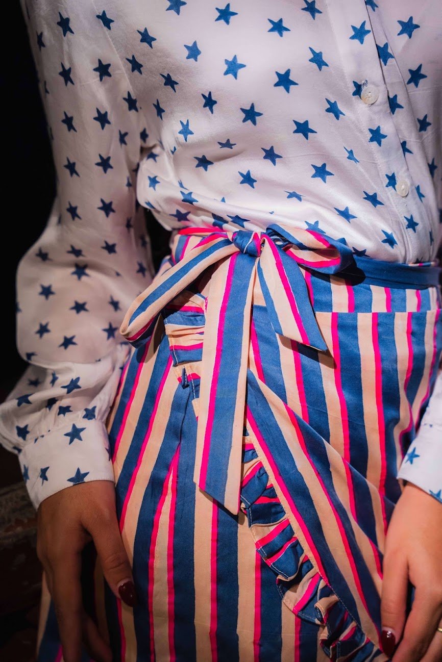 The Party Skirt | Satin Stripes - Bombaby