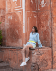The Pop Shorts | Mykonos Blue PRE ORDER - Bombaby