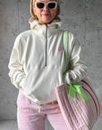 The Rebel Hoodie | Sueded Off - White - Bombaby