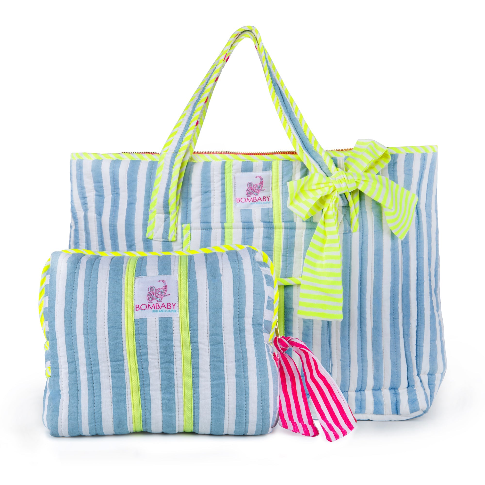 The Zipped Travel Tote | Mykonos Blue - Bombaby