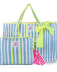 The Zipped Travel Tote | Mykonos Blue - Bombaby