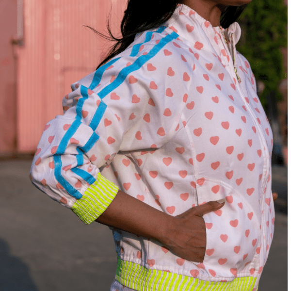 Twill Full - Zip Jacket | Rose Hearts PRE - ORDER - Bombaby