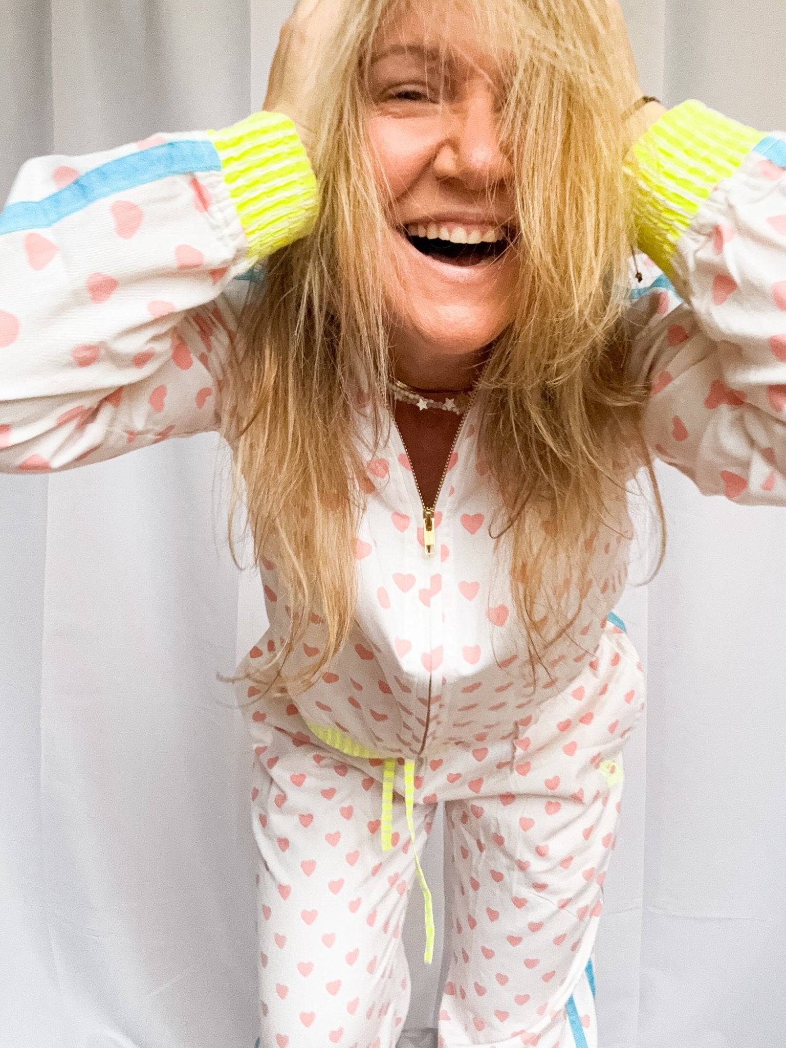 Twill Full - Zip Jacket | Rose Hearts - Bombaby