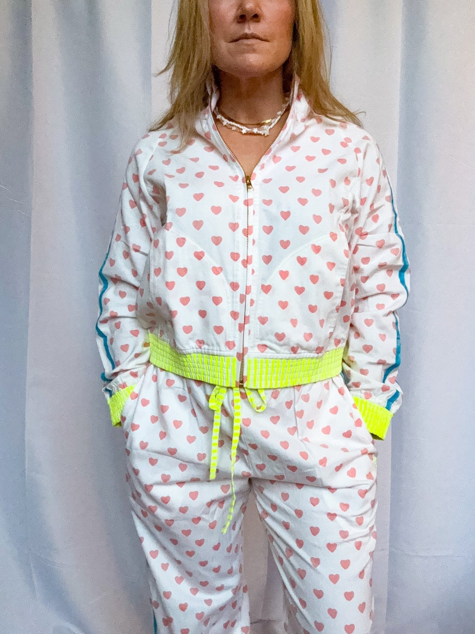 Twill Full - Zip Jacket | Rose Hearts - Bombaby