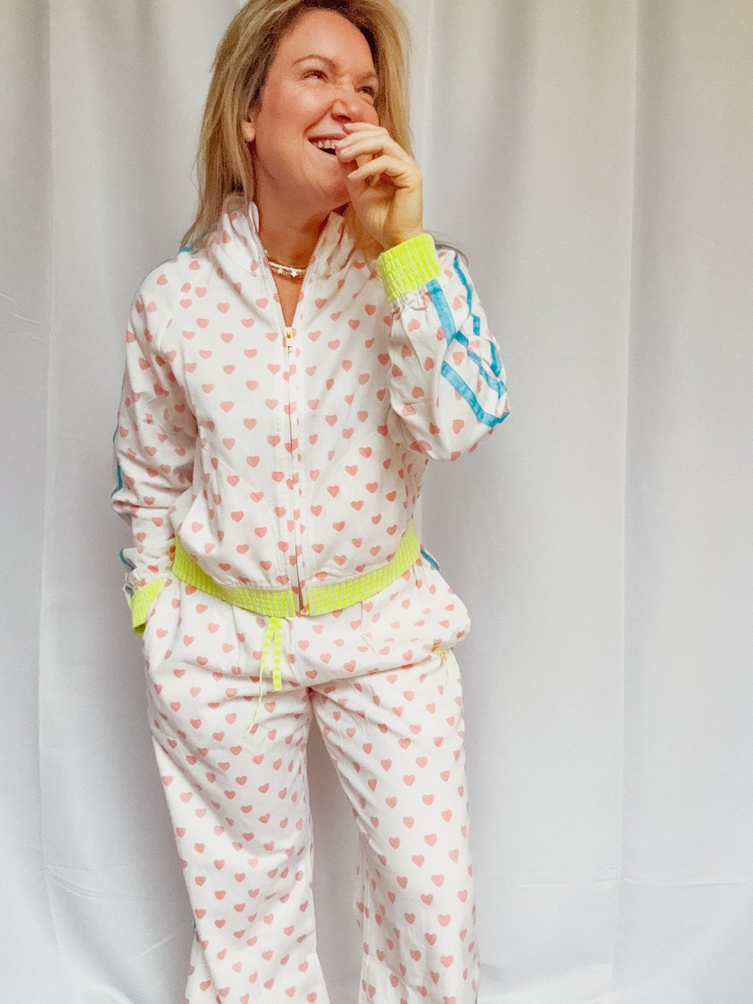 Twill Full - Zip Jacket | Rose Hearts - Bombaby