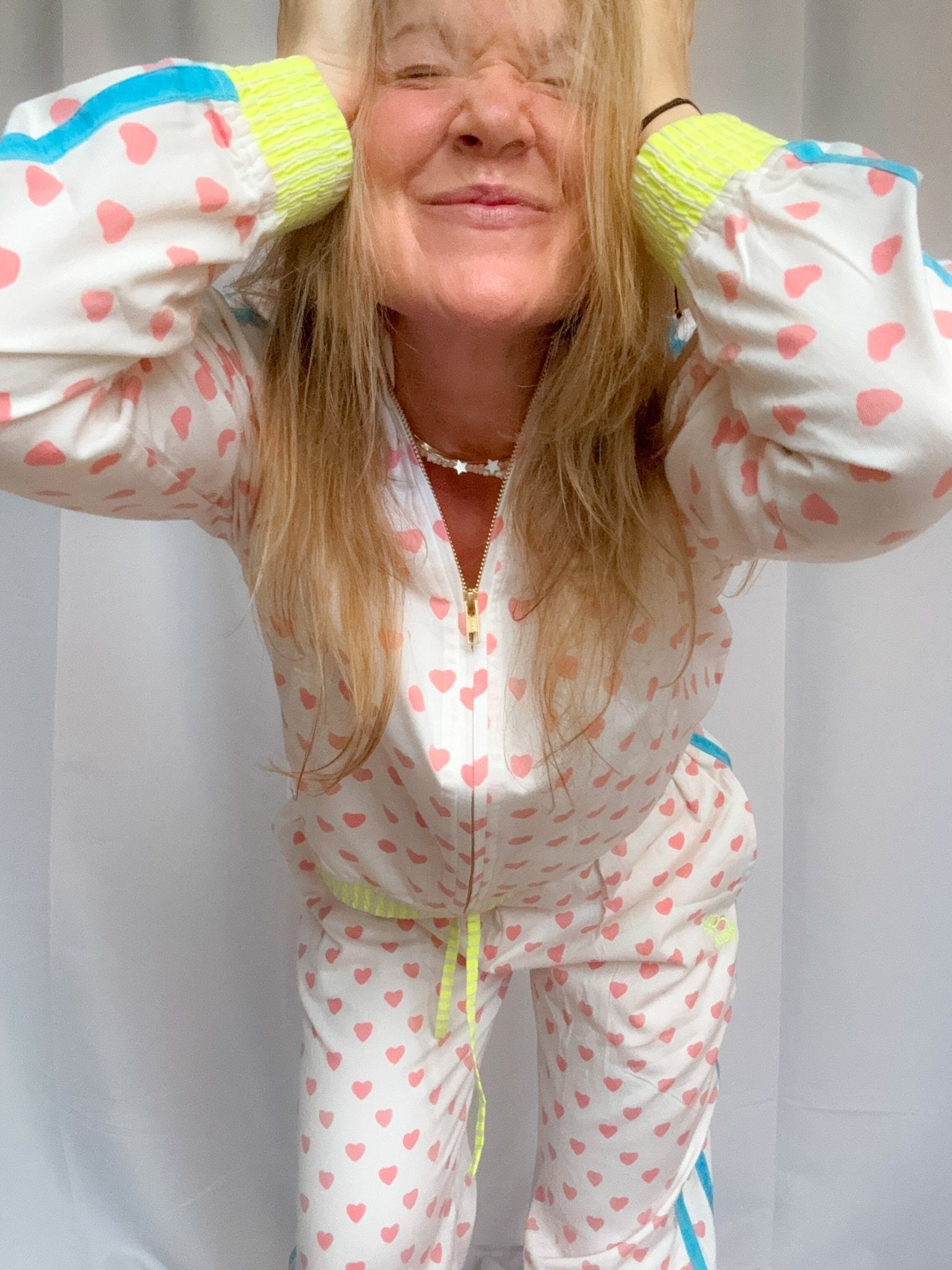 Twill Full - Zip Jacket | Rose Hearts - Bombaby