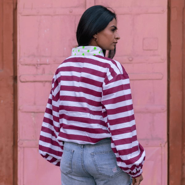 Twill Rugby Blouse | Merlot PRE - ORDER - Bombaby