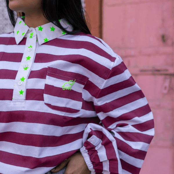 Twill Rugby Blouse | Merlot PRE - ORDER - Bombaby