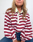 Twill Rugby Blouse | Merlot - Bombaby