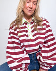 Twill Rugby Blouse | Merlot - Bombaby