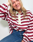 Twill Rugby Blouse | Merlot - Bombaby