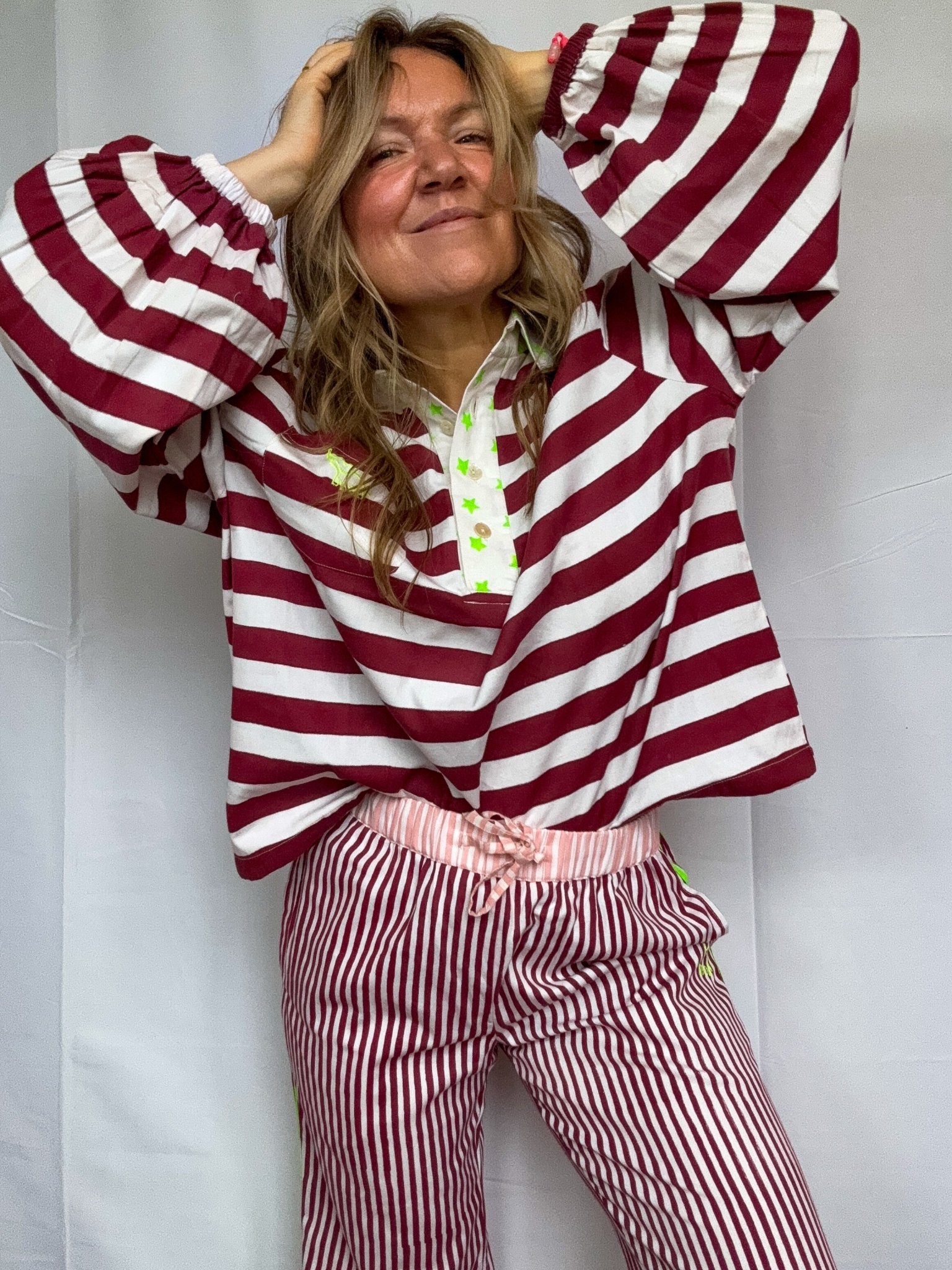 Twill Rugby Blouse | Merlot - Bombaby