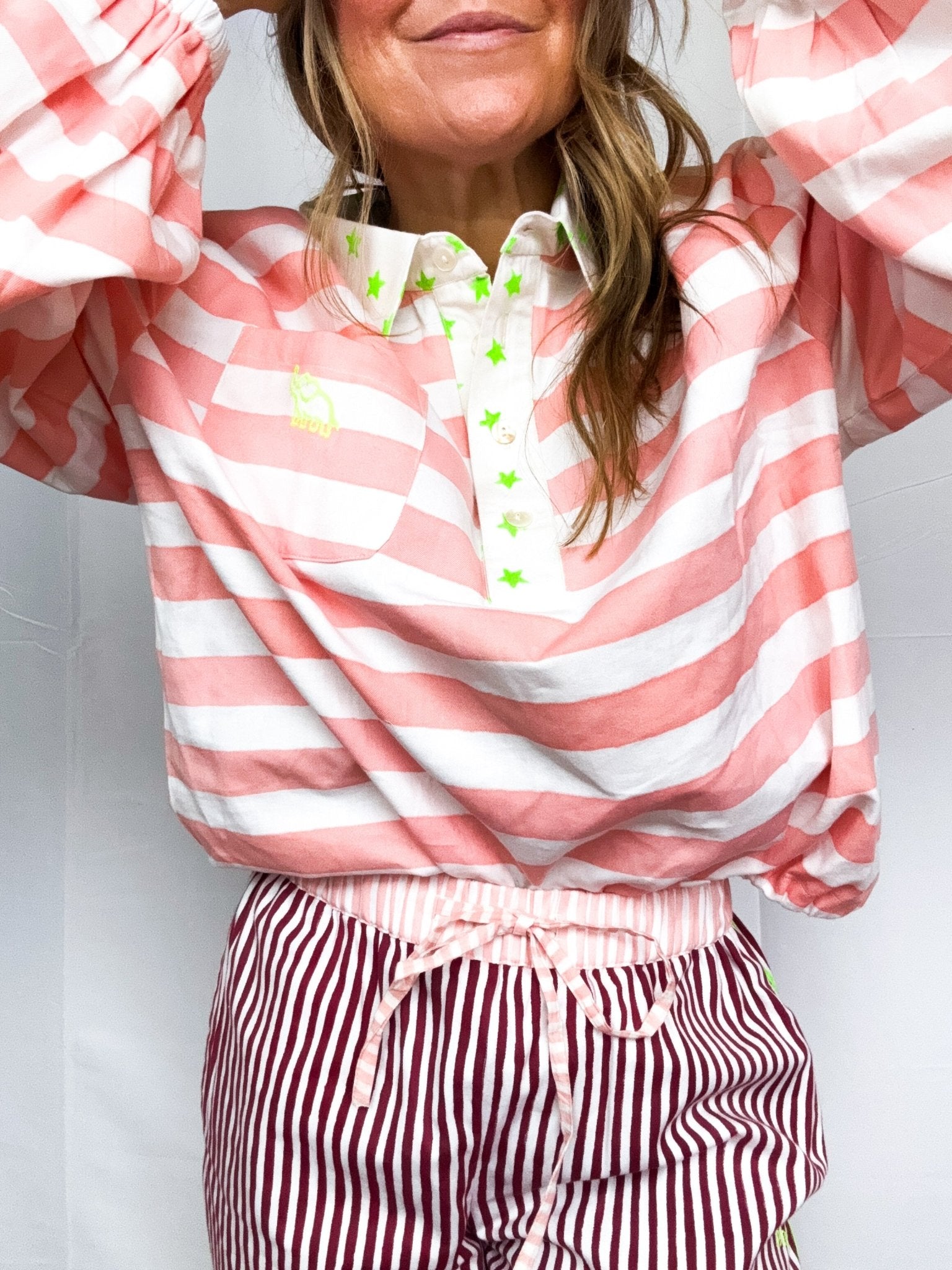 Twill Rugby Blouse | Rose - Bombaby