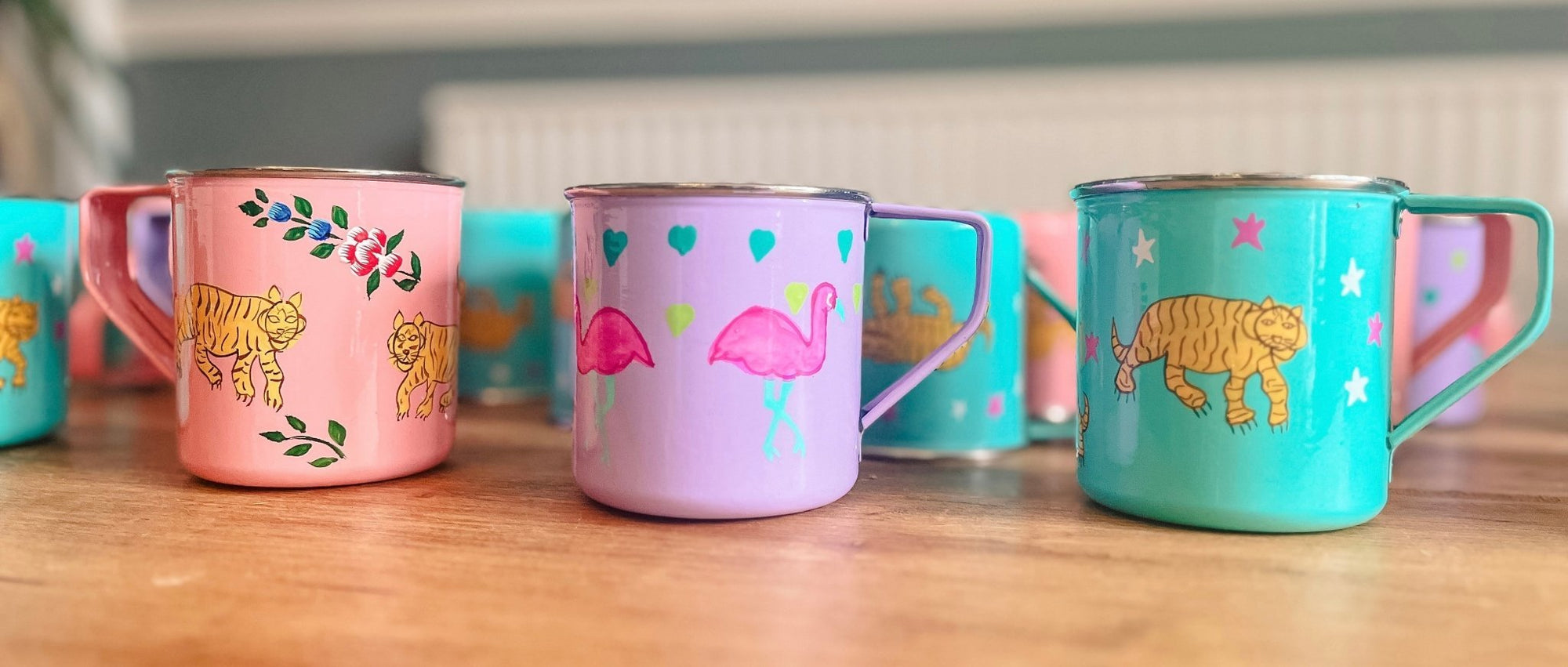 Enamel Bombaby Mug - Purple Flamingo SECONDS - Bombaby