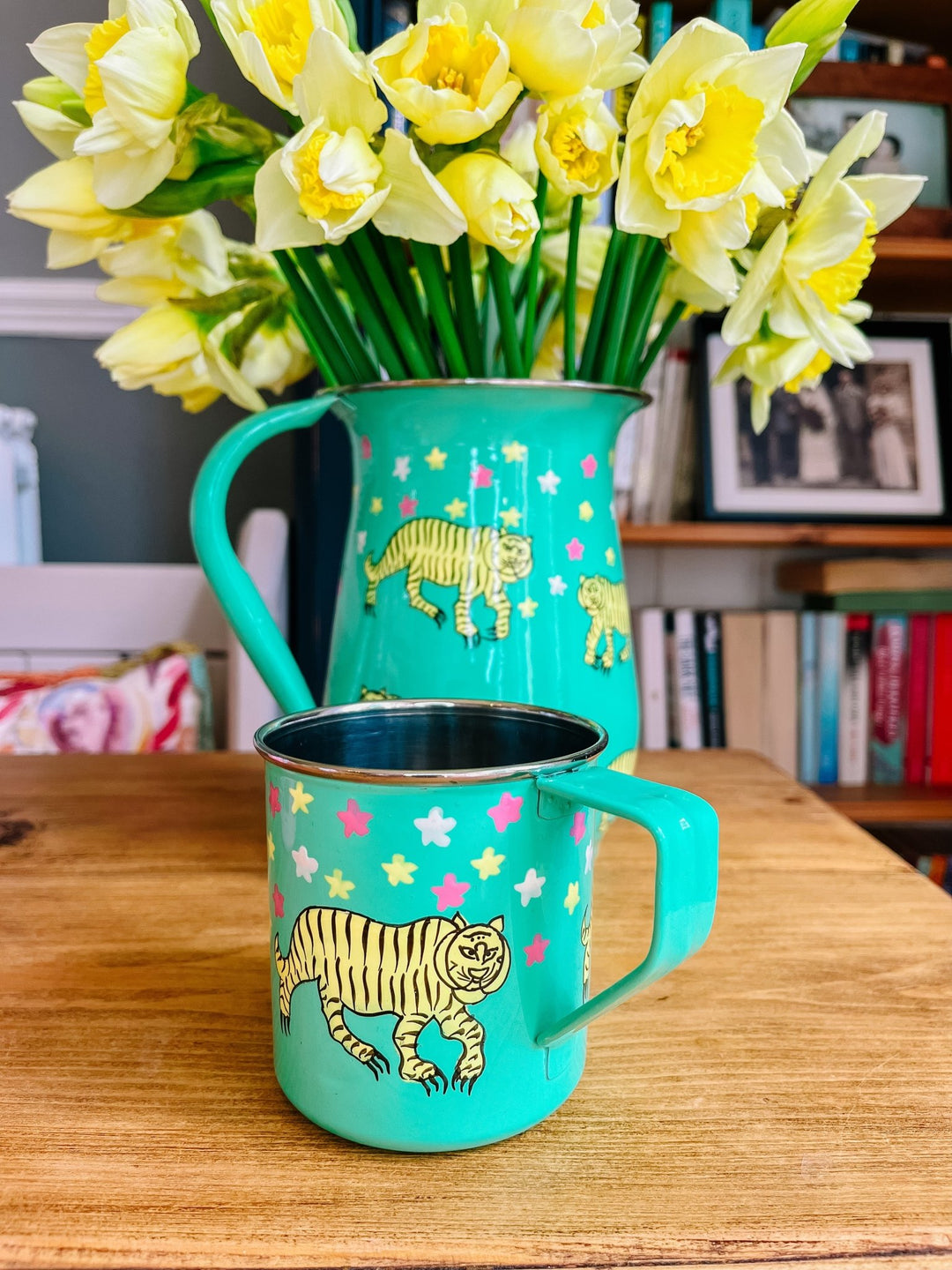 Enamel Jug | Green Tiger & Stars ⭐ - Bombaby