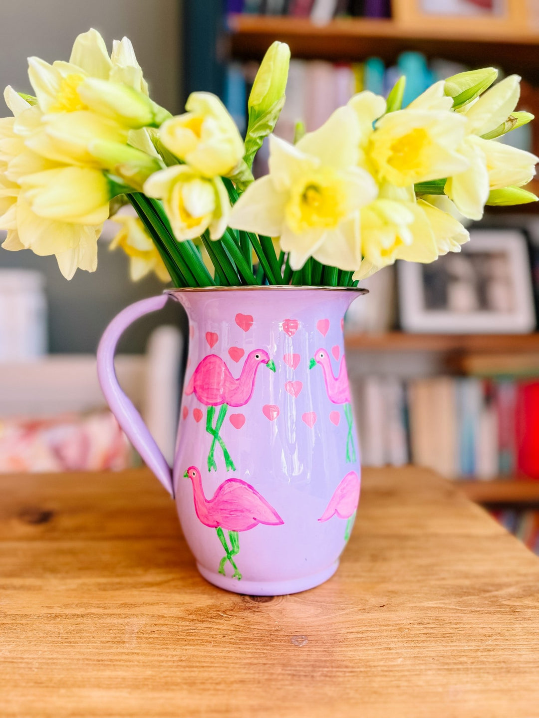 Enamel Jug | Hearts & Flamingo 🦩 - Bombaby