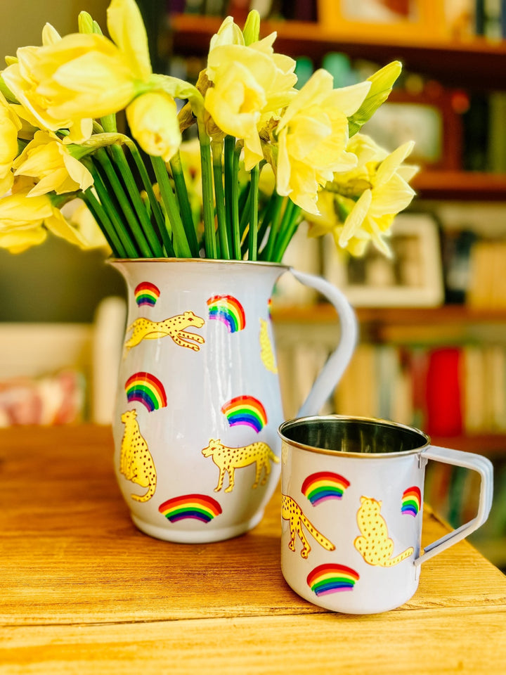 Enamel Jug | Leopard & Rainbows 🌈 - Bombaby