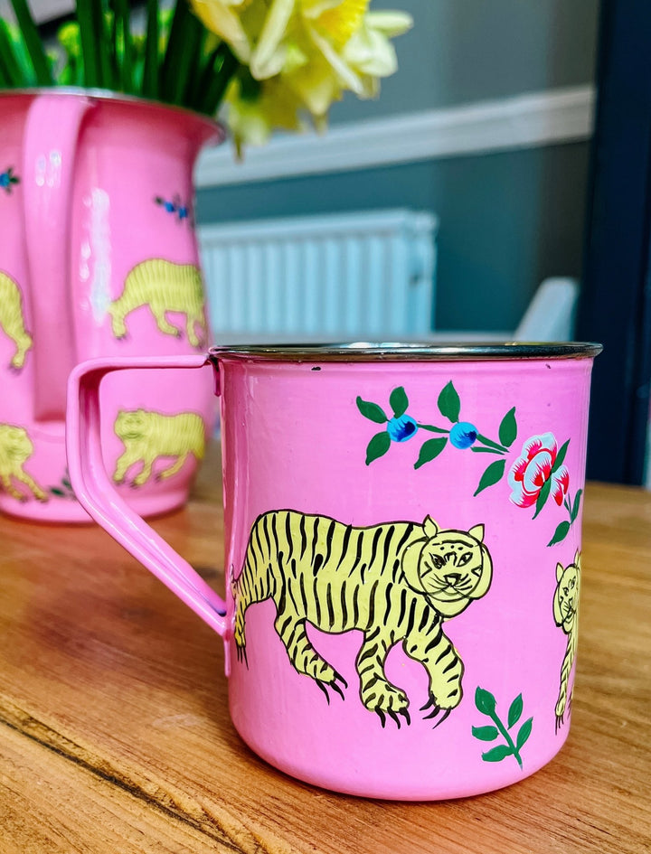 Enamel Mug | Pink Tiger 🌸 - Bombaby