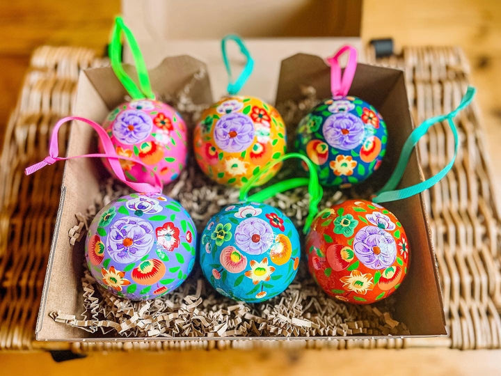 Hand-painted Christmas Bauble Set - Bombaby