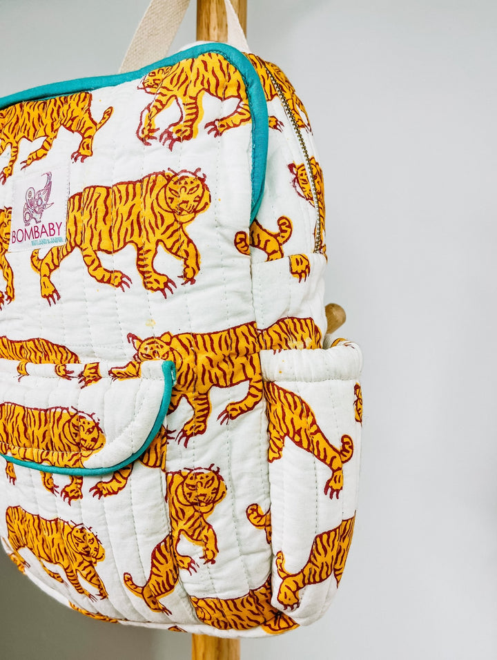 Handmade Children's Quilted Backpack | Indian Tiger - Bombaby