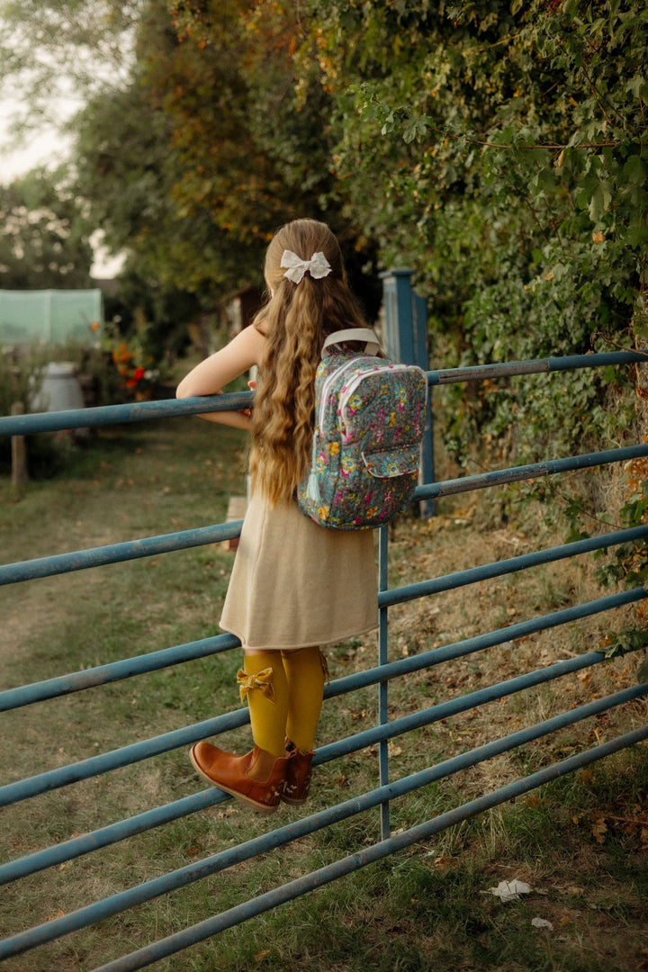 Handmade Children's Quilted Backpack | Lata Floral - Bombaby