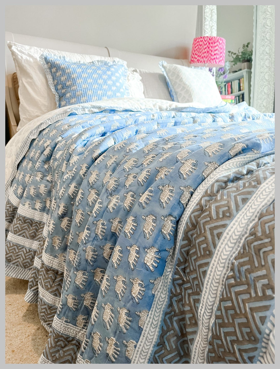 Handmade King Size Heirloom Quilt - Estha - Bombaby