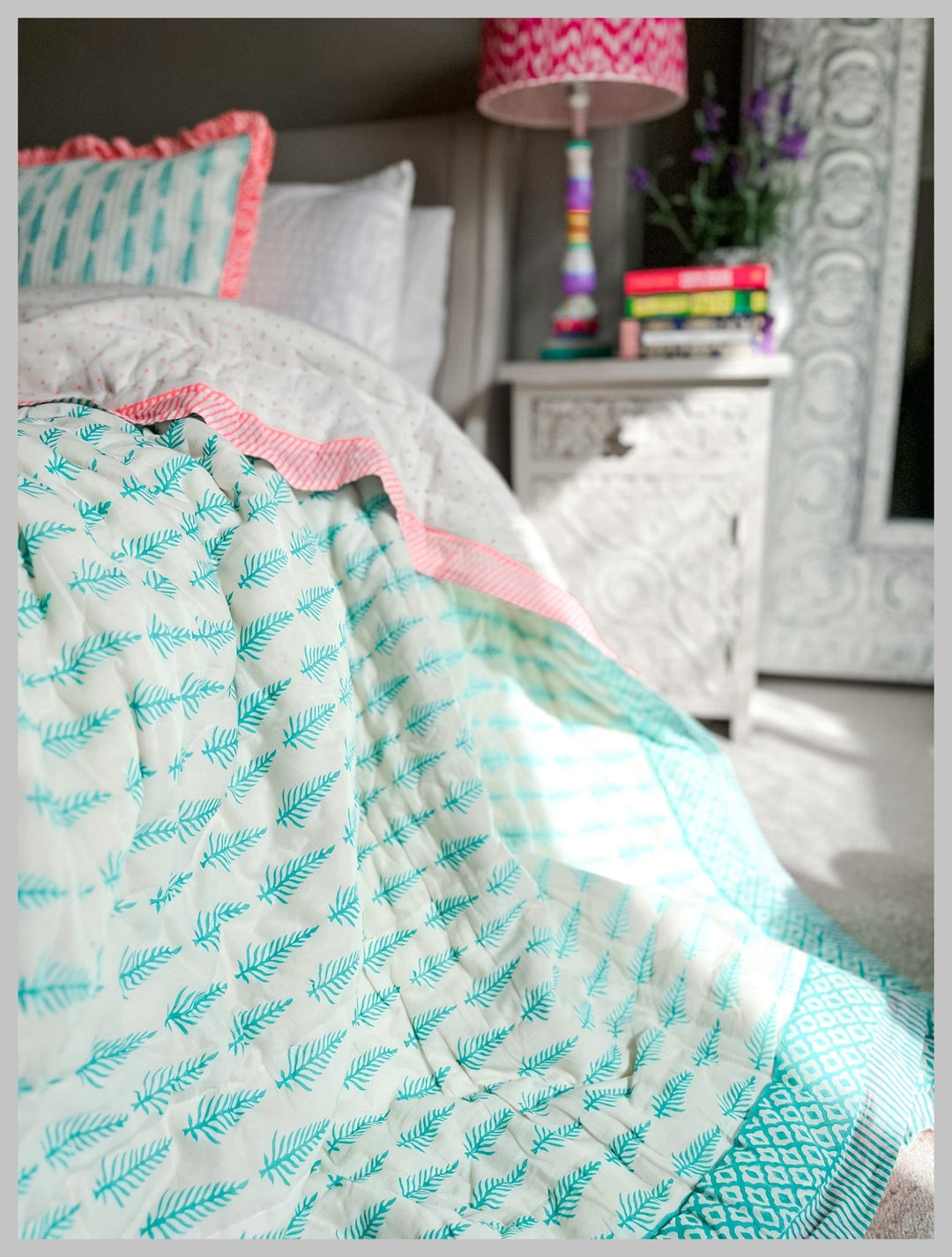 Handmade King Size Heirloom Quilt - Rahel - Bombaby