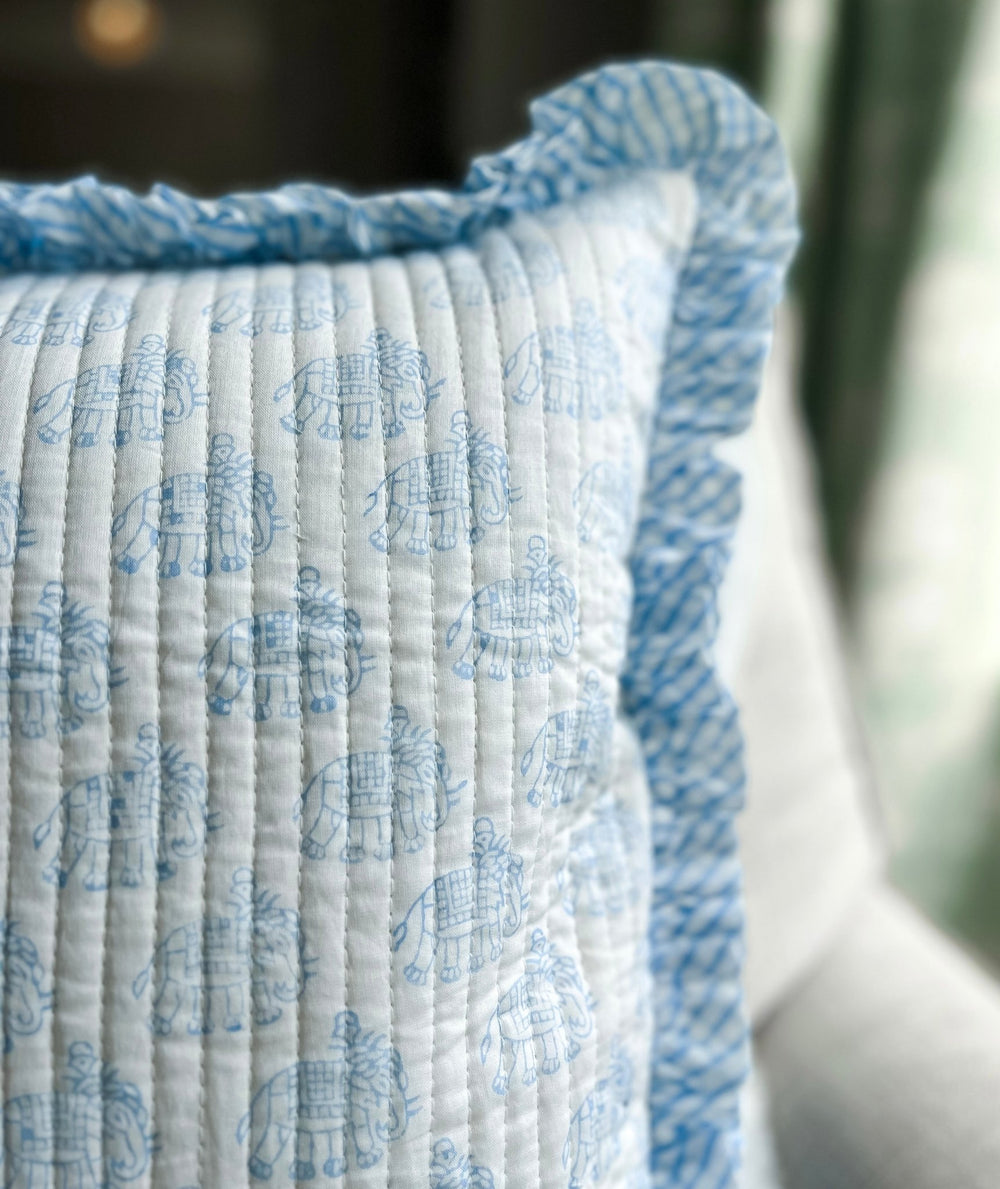 Handmade Quilted Heirloom Cushion - Estha - Bombaby