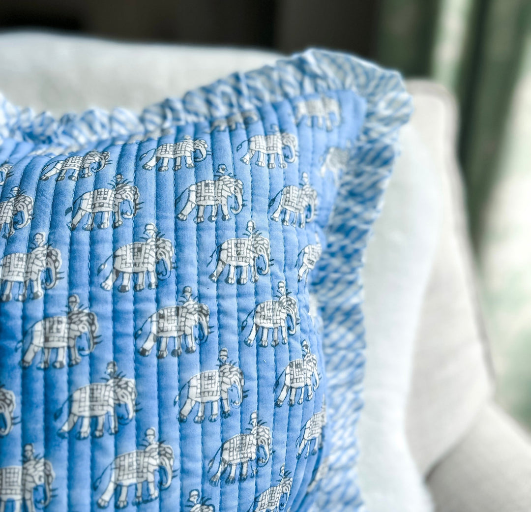Handmade Quilted Heirloom Cushion - Estha - Bombaby