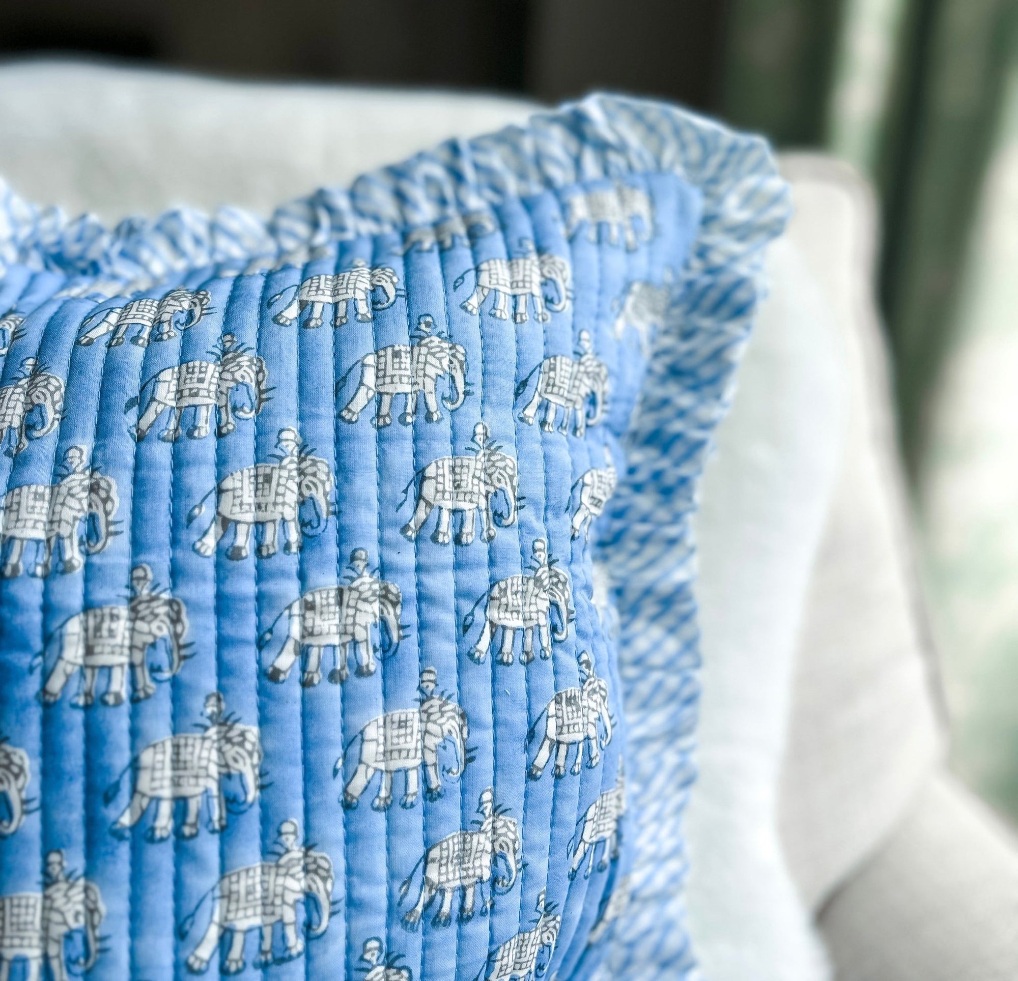 Handmade Quilted Heirloom Cushion - Estha - Bombaby
