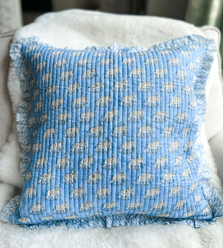 Handmade Quilted Heirloom Cushion - Estha - Bombaby