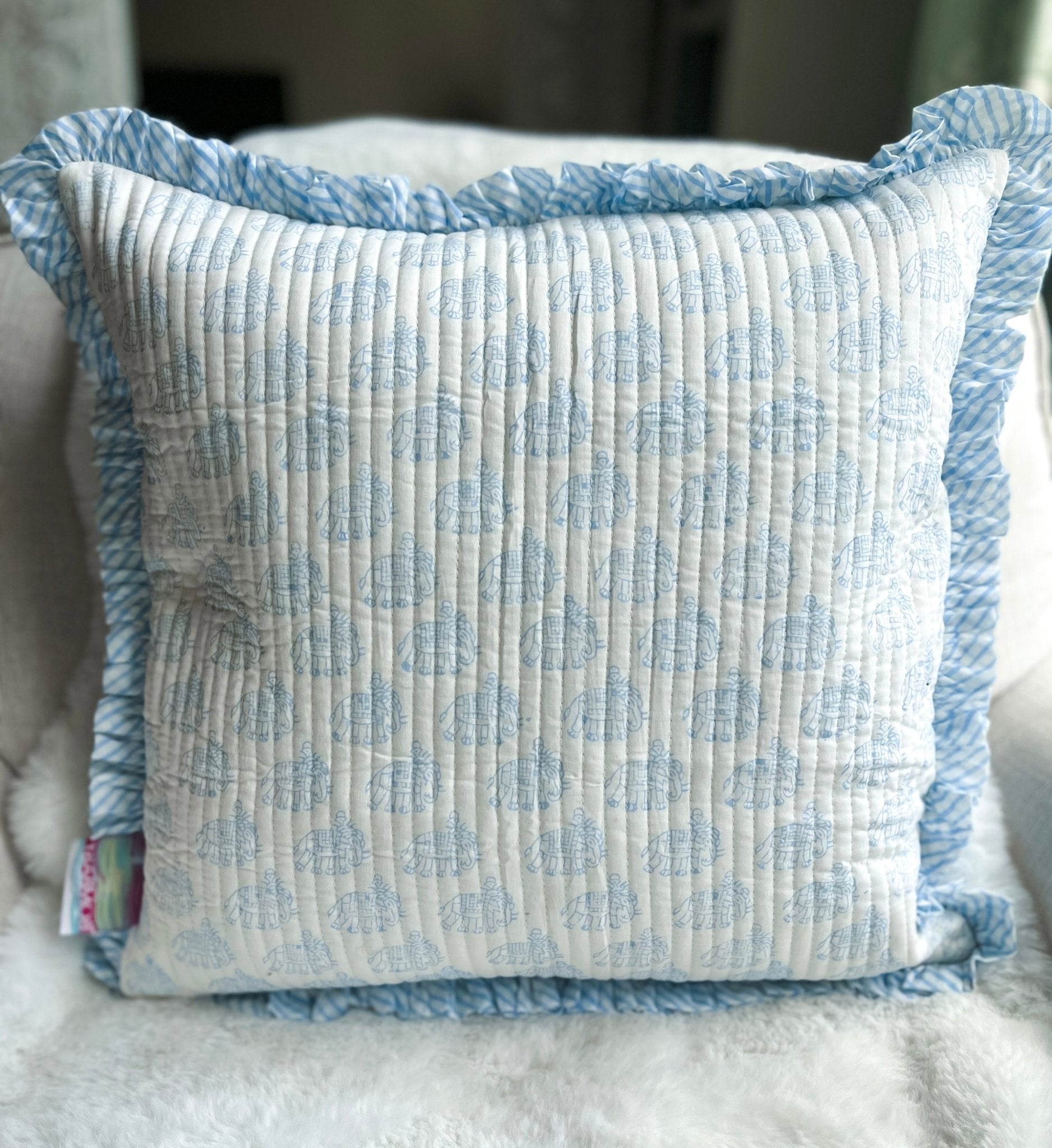 Handmade Quilted Heirloom Cushion - Estha - Bombaby