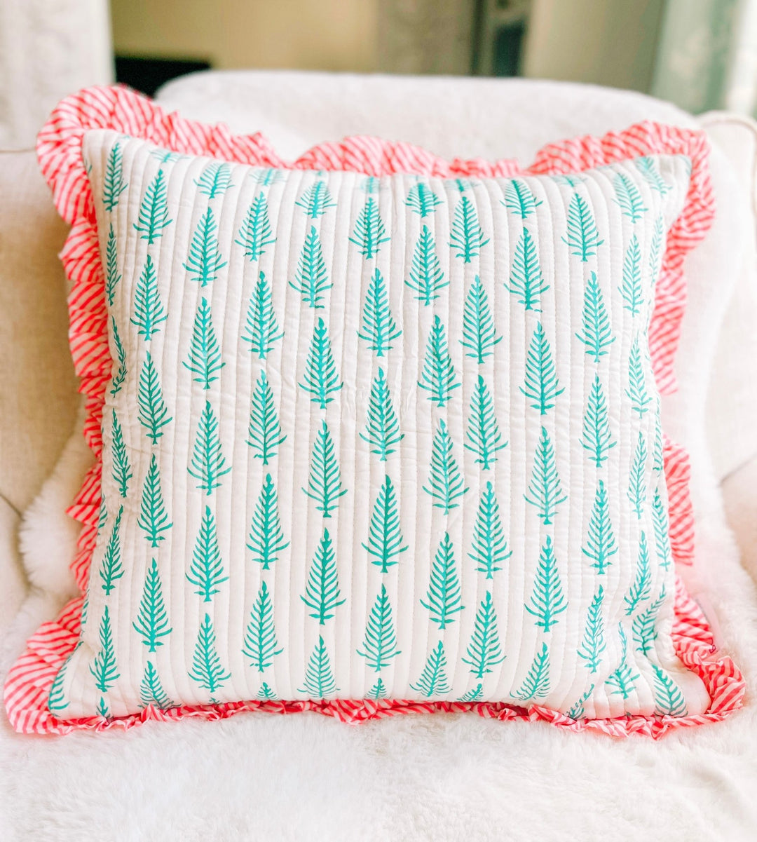 Handmade Quilted Heirloom Cushion - Rahel - Bombaby