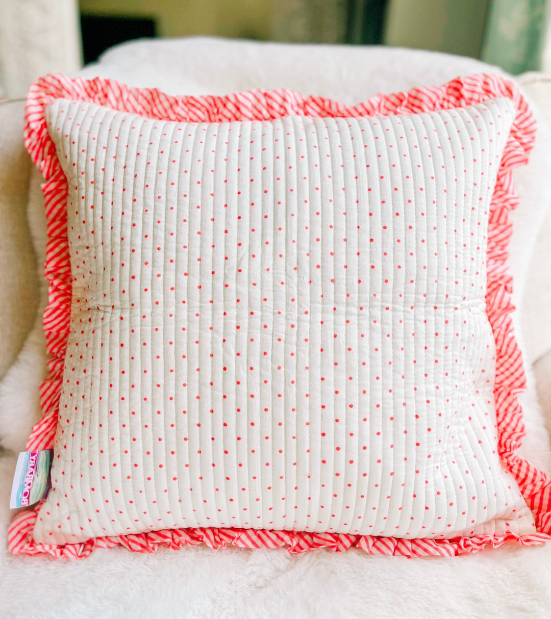 Handmade Quilted Heirloom Cushion - Rahel - Bombaby