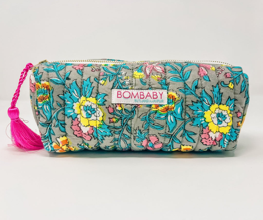 Handmade Quilted Pencil Case - Lata Floral - Bombaby