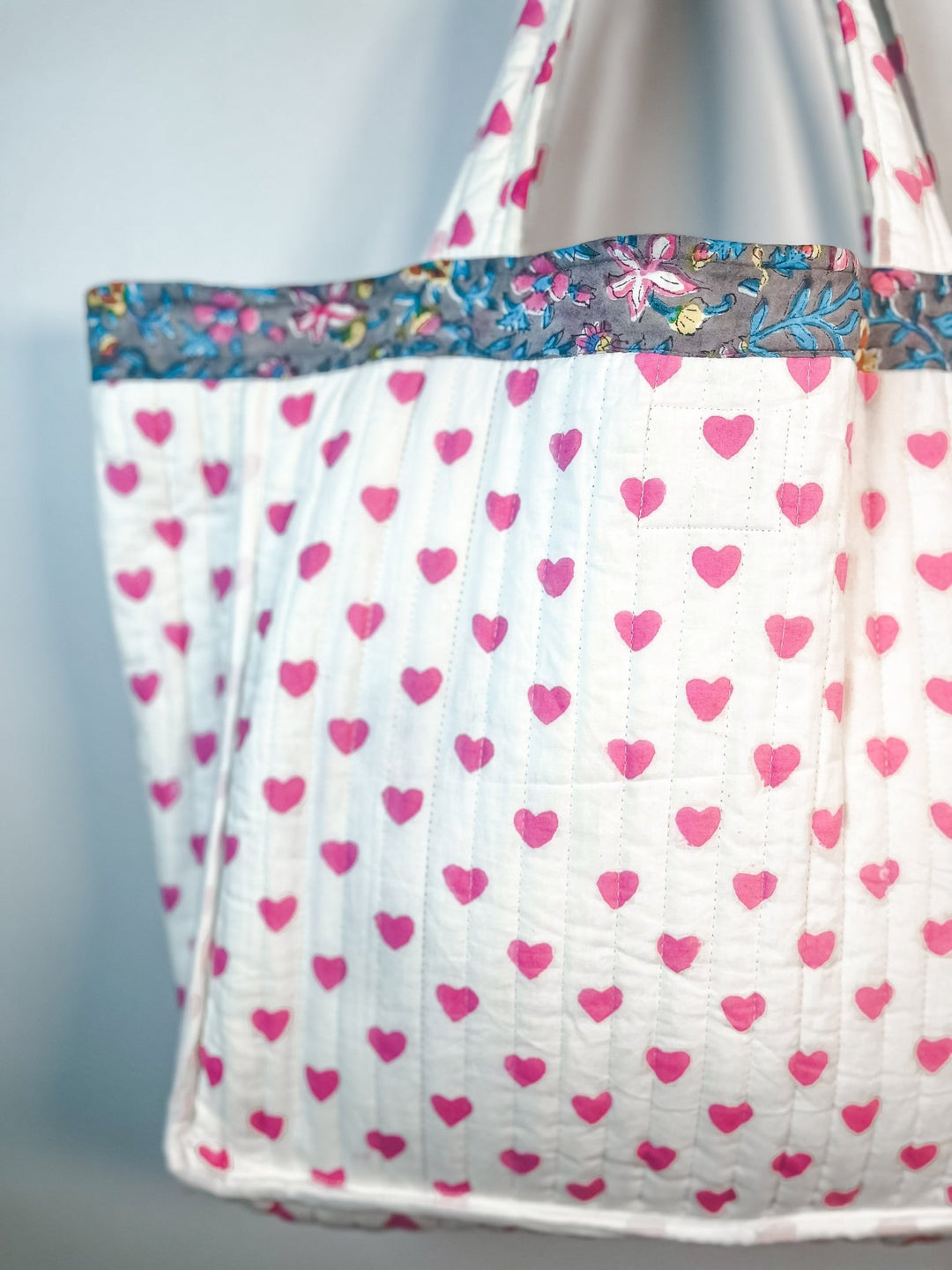 Handmade Quilted Tote Bags | Lata Floral - Bombaby