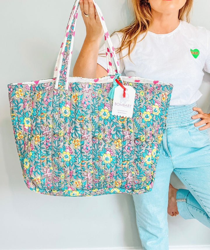 Handmade Reversible Quilted Tote Bags - Bombaby