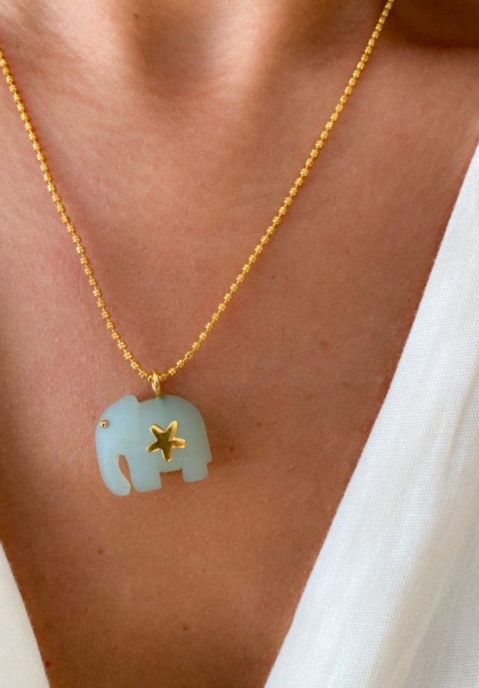 Hathi | Blue Jade Necklace - Bombaby